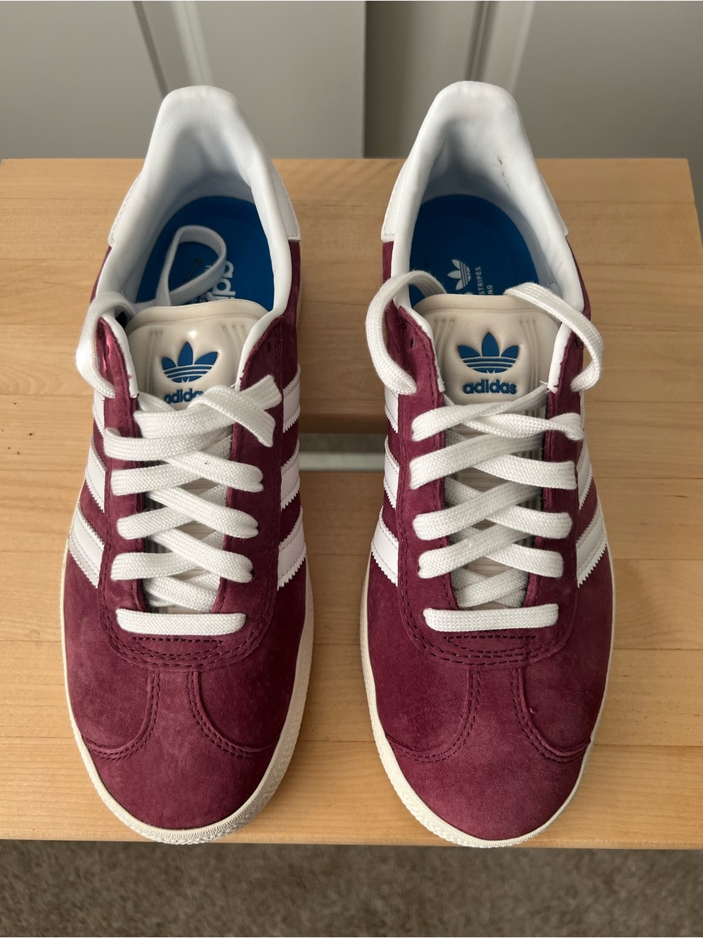 Adidas Men's Suede Sneakers in Maroon and White